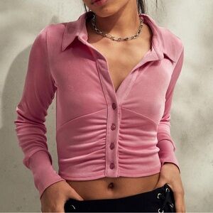 GARAGE Women's Pink Button-Up Top